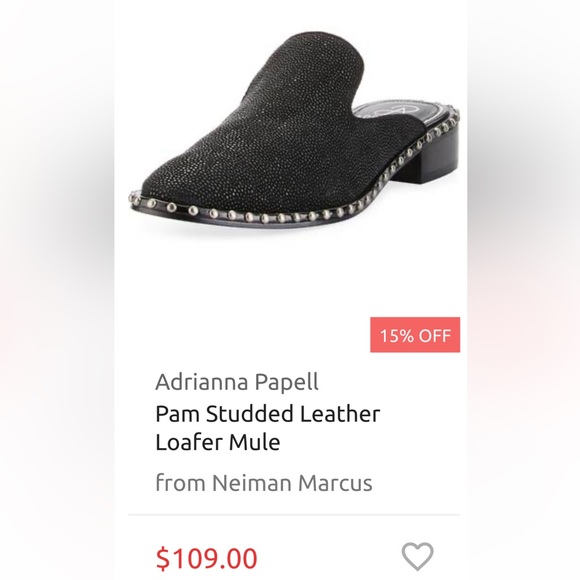 Adrianna Papell Shoes - Adrianna Papell Pam Studded Leather Loafer Mule, Beaded in Black Women’s Size 6